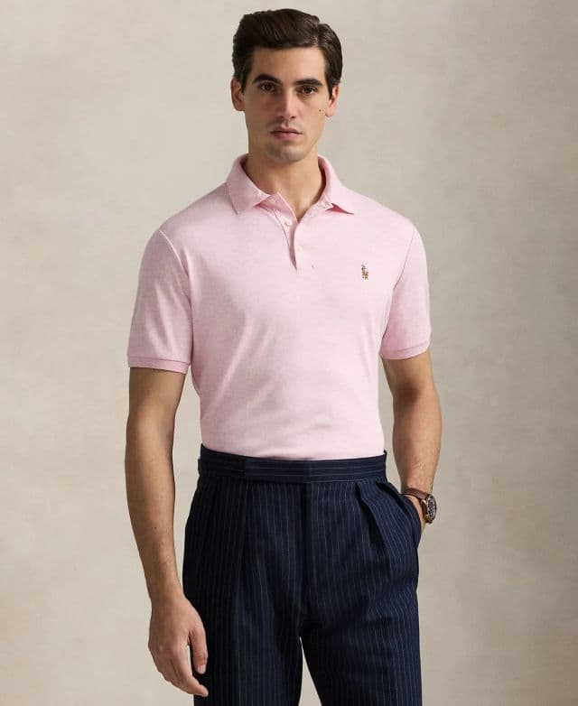Polo Ralph Lauren Erkek Klasik Fit Soft Pamuklu Polo Tişört - Açık Pembe XS
