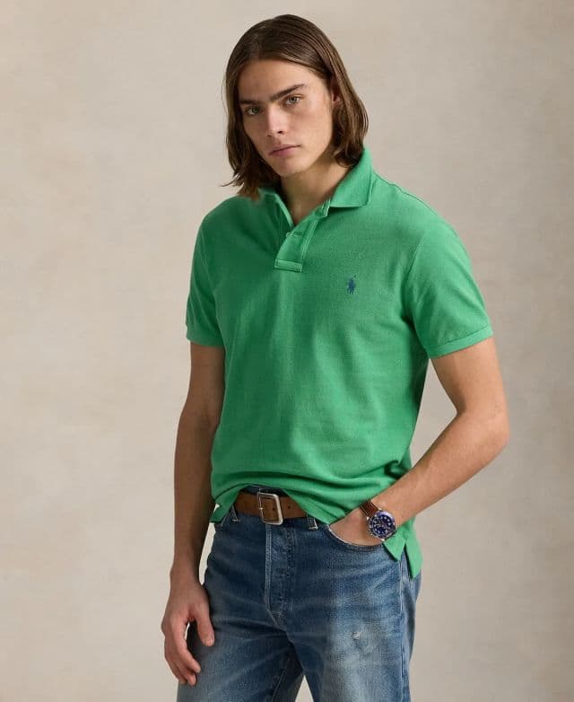 Polo Ralph Lauren Erkek Klasik Fit Pamuklu Polo Tişört - Yeşil XS