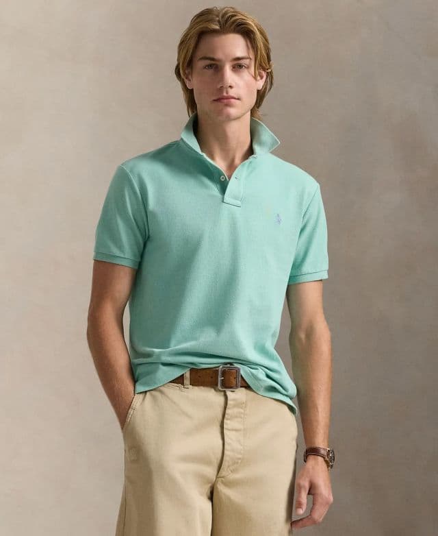 Polo Ralph Lauren Erkek Klasik Fit Pamuklu Polo Tişört - Pastel Yeşil XS