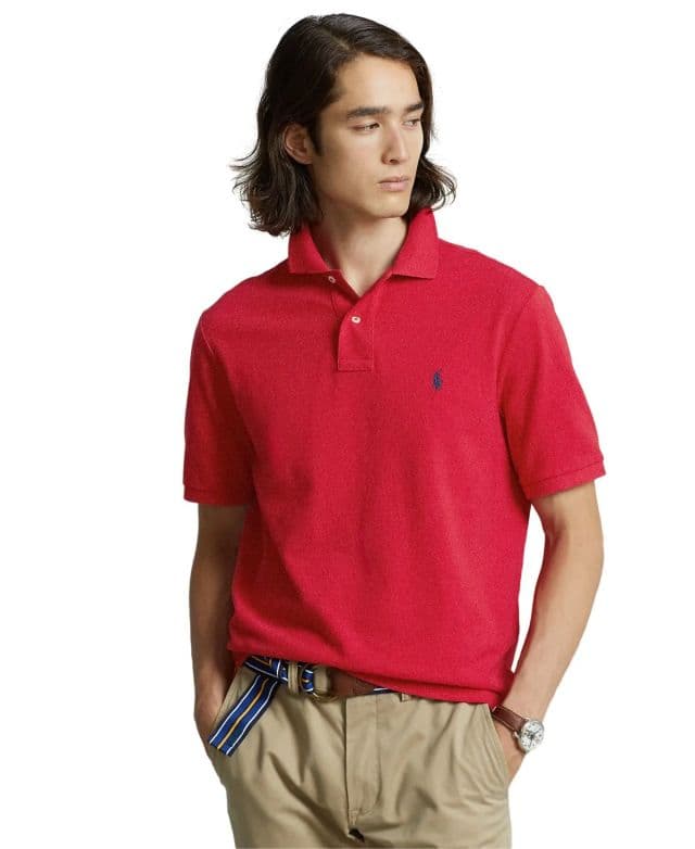 Polo Ralph Lauren Erkek Klasik Fit Mesh Polo Tişört - Kırmızı/Siyah XS