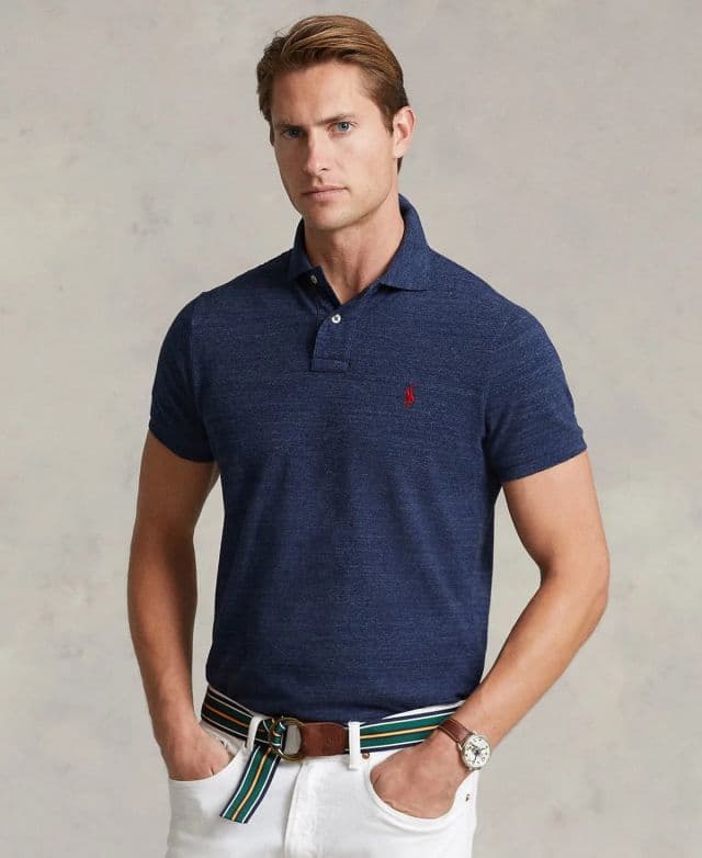 Polo Ralph Lauren Erkek Klasik Fit Mesh Polo Tişört - Lacivert XS