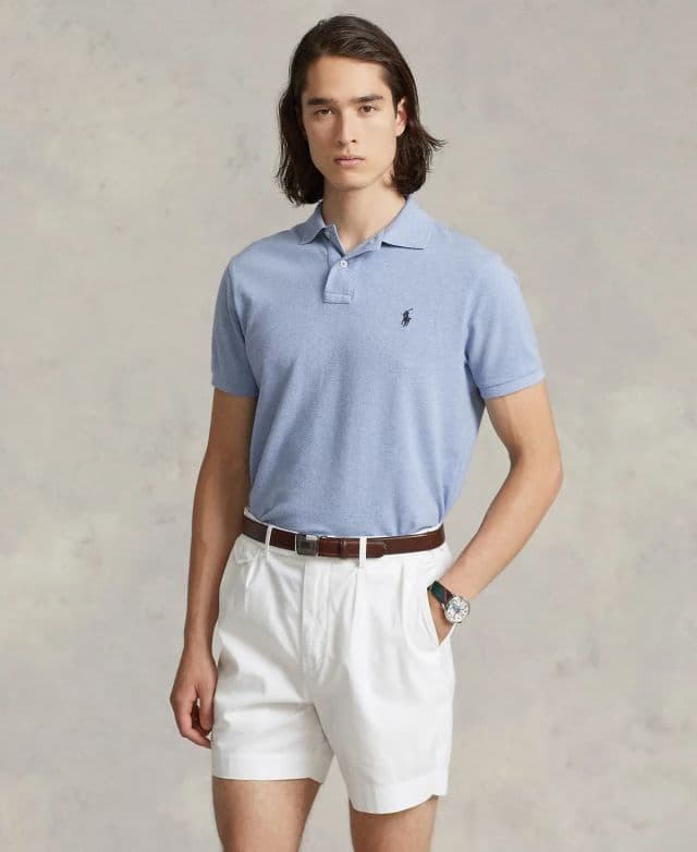 Polo Ralph Lauren Erkek Klasik Fit Mesh Polo Tişört - Mat Mavi XS