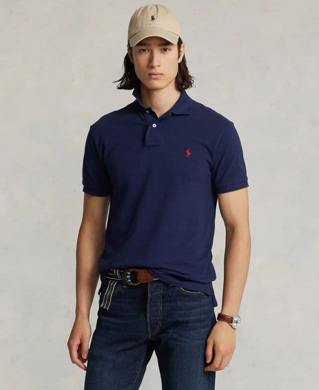 Polo Ralph Lauren Erkek Klasik Fit Mesh Polo Tişört - Liman Lacivert XS