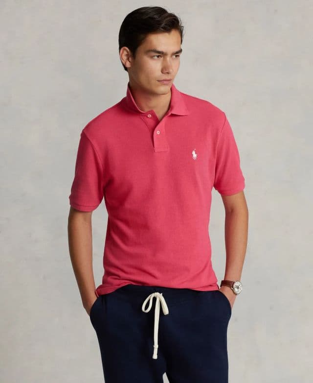 Polo Ralph Lauren Erkek Klasik Fit Mesh Polo Tişört - Pembe XS