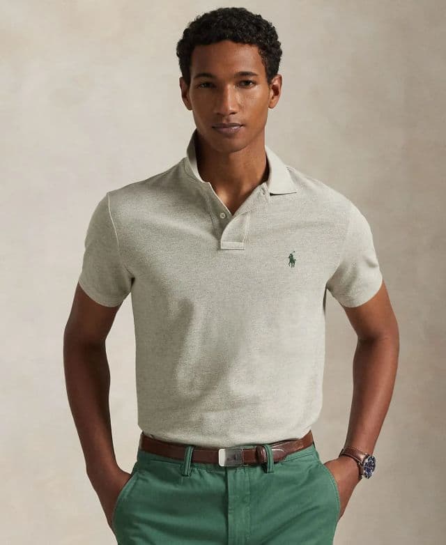 Polo Ralph Lauren Erkek Klasik Fit Pamuklu Polo Tişört - Light Sport Heather XS