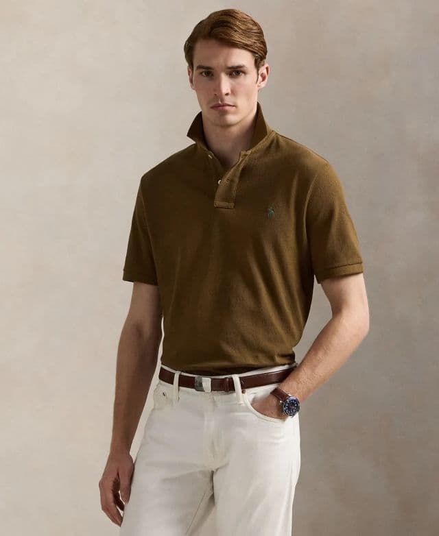 Polo Ralph Lauren Erkek Klasik Fit Pamuklu Polo Tişört - Nature Brown S