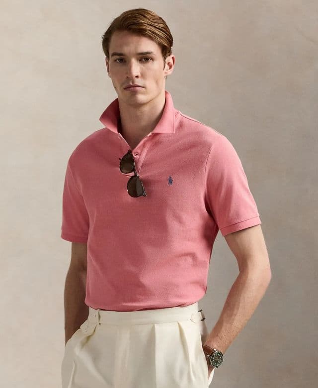 Polo Ralph Lauren Erkek Klasik Fit Pamuklu Polo Tişört - Desert Rose XS