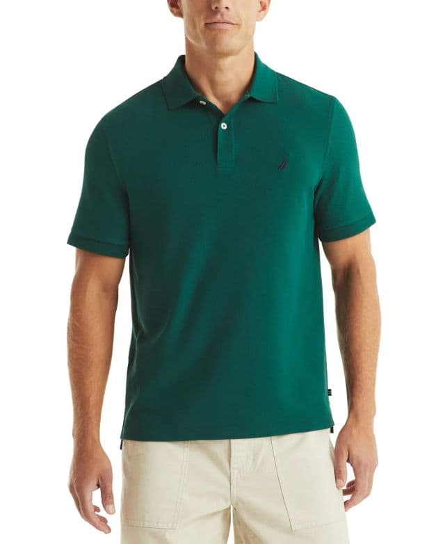 Nautica Erkek Klasik Fit Performance Deck Polo Tişört - Deep Spruce S