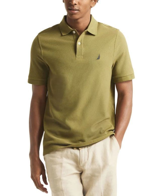 Nautica Erkek Klasik Fit Deck Performance Polo Tişört - Orman Yeşili S