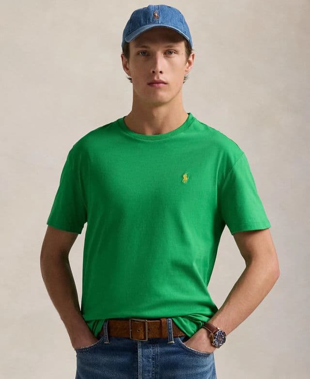 Polo Ralph Lauren Erkek Klasik Kesim Yuvarlak Yaka Tişört - Golf Yeşil XS