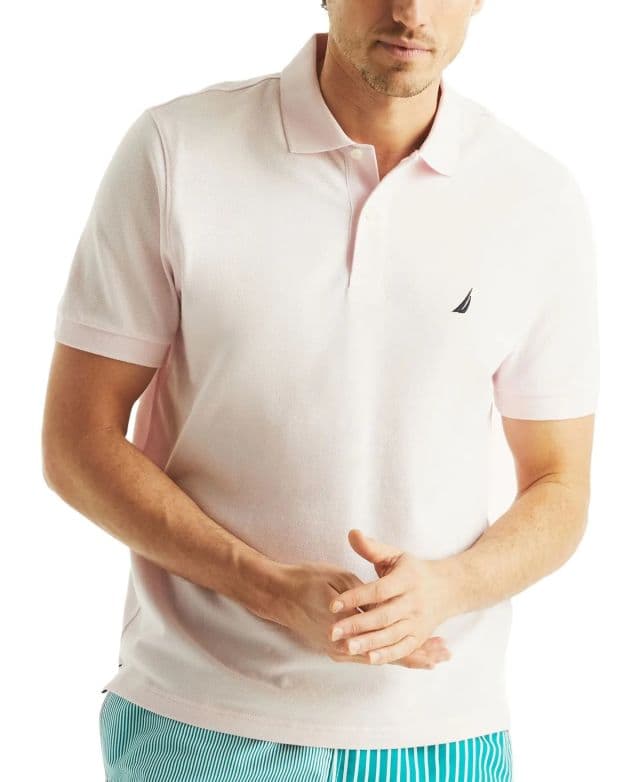 Nautica Erkek Klasik Fit Performance Deck Polo Tişört - Cradle Pink S