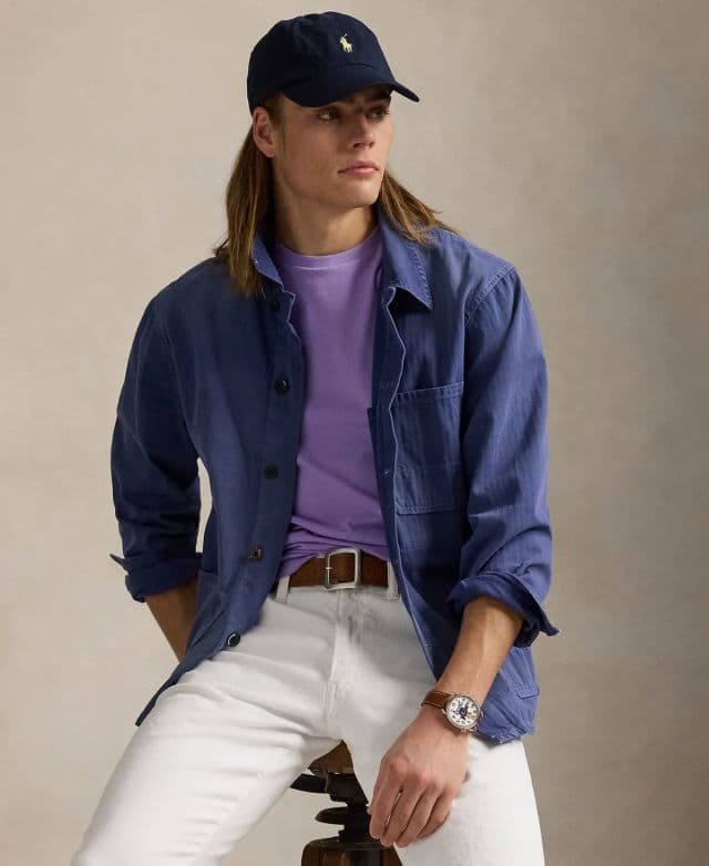 Polo Ralph Lauren Erkek Klasik Kesim Yuvarlak Yaka Tişört - Açık Lila XS