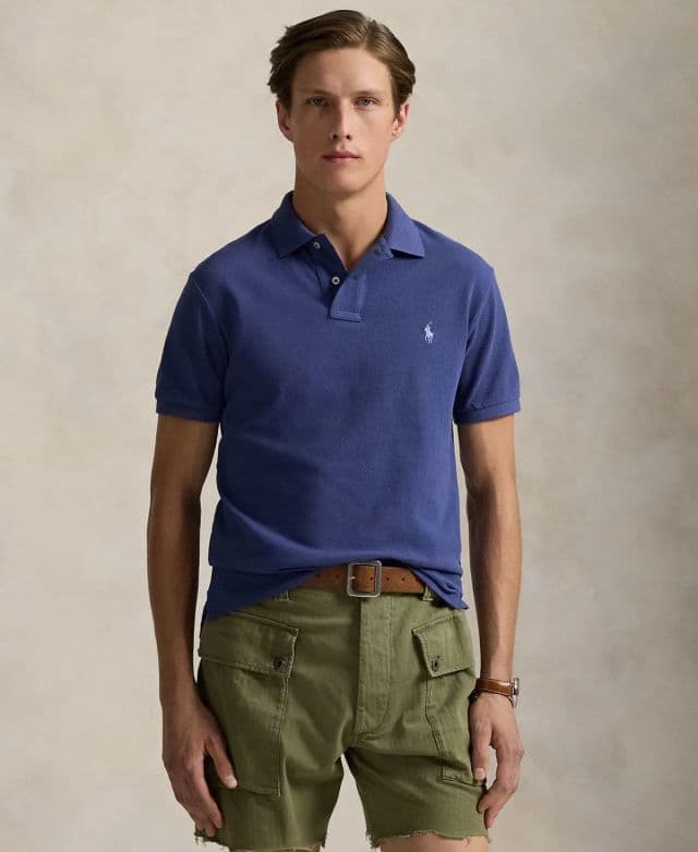 Polo Ralph Lauren Erkek Pamuklu Özel Slim Fit File Polo Tişört - Lacivert XS