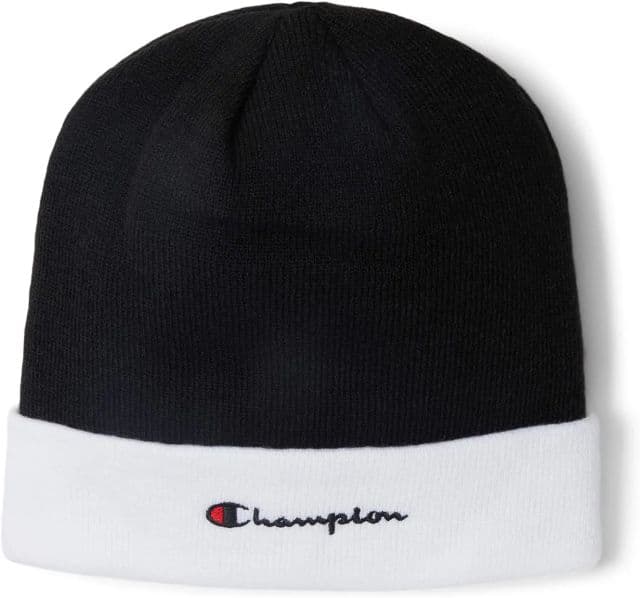 Şampiyon Logolu Manşetli Bere - Black/White One Size