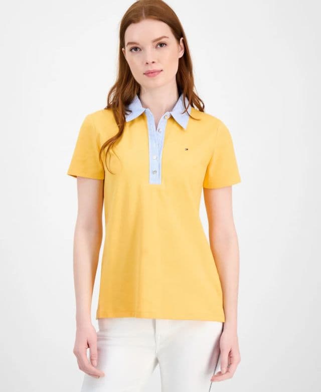 Tommy Hilfiger Kadın Karma Medya Cornell Polo Tişört - Deep Maize XS