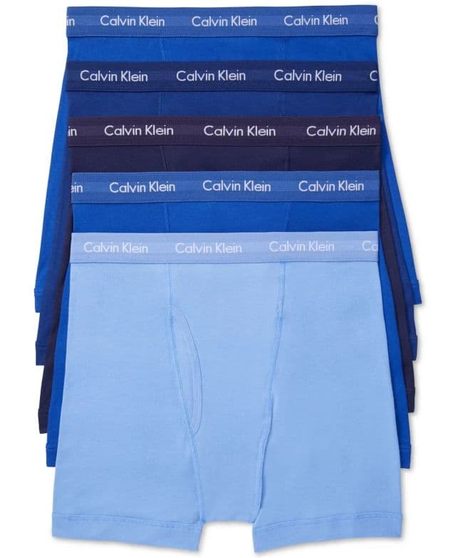 Calvin Klein Erkek 5'li Paket Pamuklu Klasik Boxer  - Mavi M