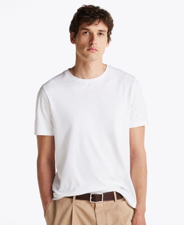 Tommy Hilfiger Erkek Light Interlock Tişört - Beyaz M