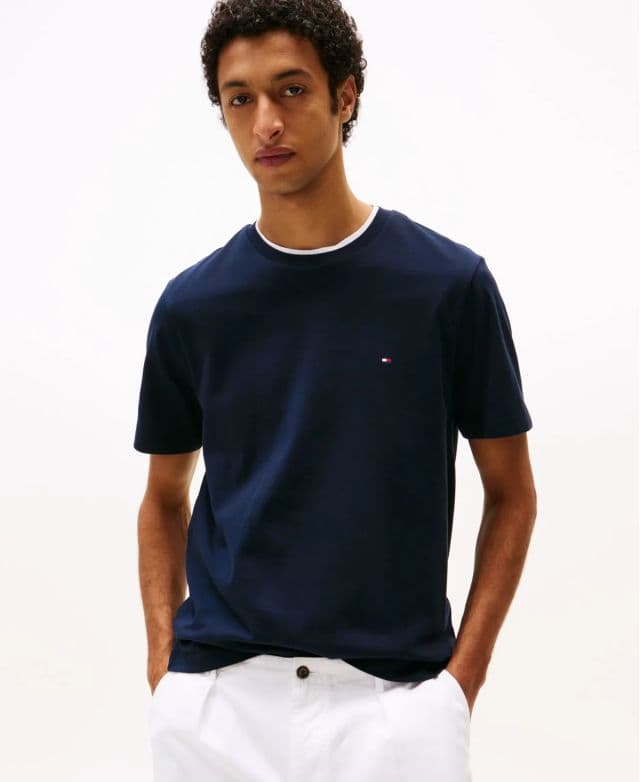 Tommy Hilfiger Erkek Light Interlock Tişört - Lacivert M