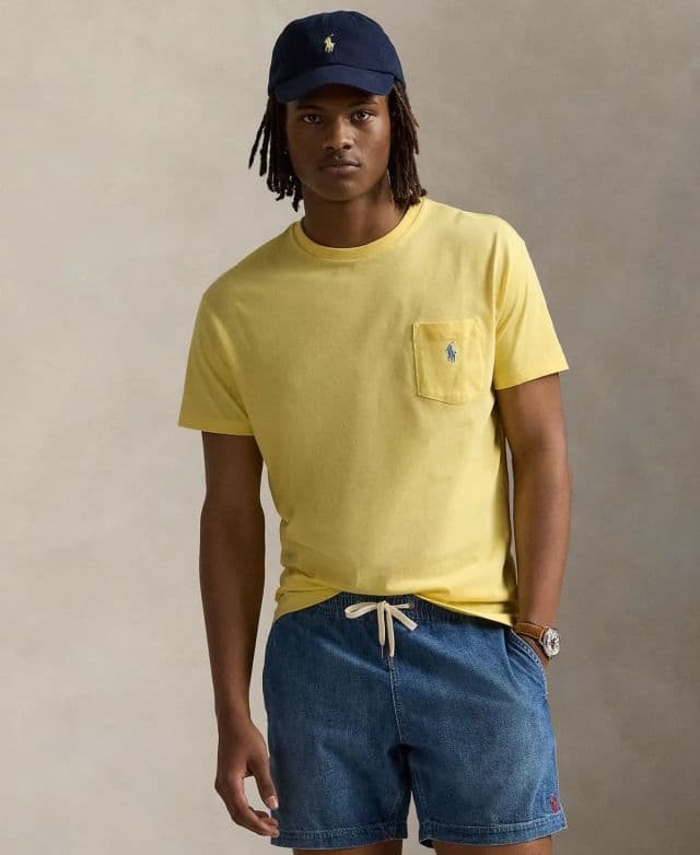 Polo Ralph Lauren Erkek Klasik Kesim Cepli Tişört - Resort Sarı XL