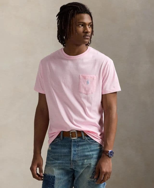 Polo Ralph Lauren Erkek Klasik Kesim Cepli Tişört - Açık Pembe XL