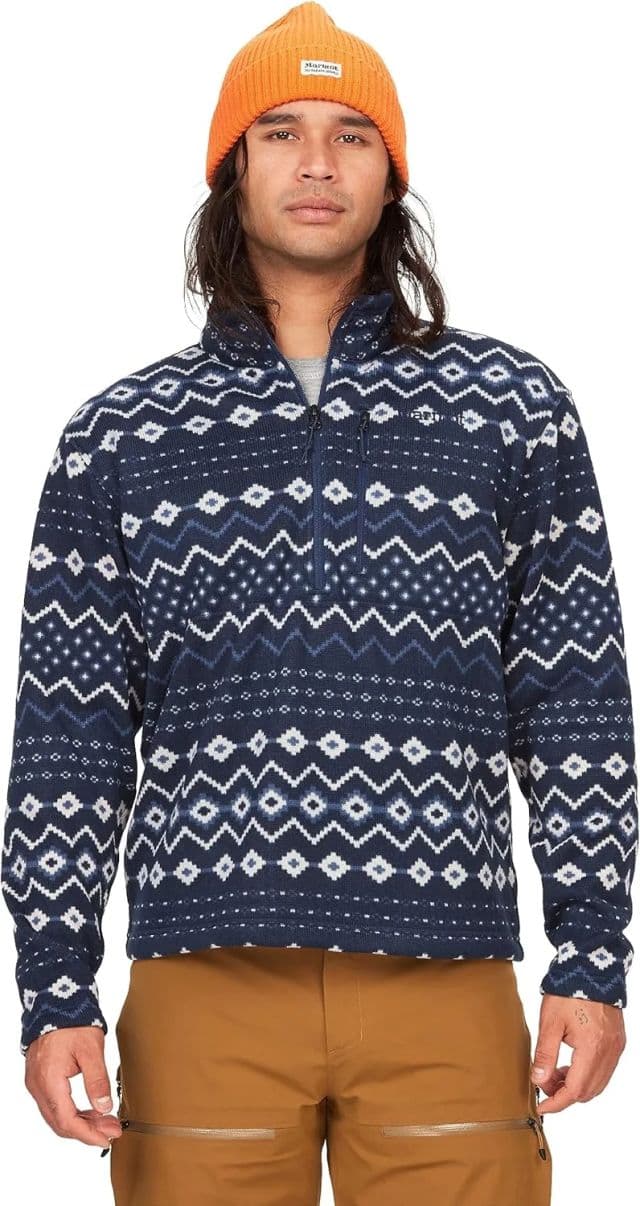 MARMOT Erkek Drop Line 1/2 Fermuarlı Polar Ceket - L Arctic Navy Nordic 22535