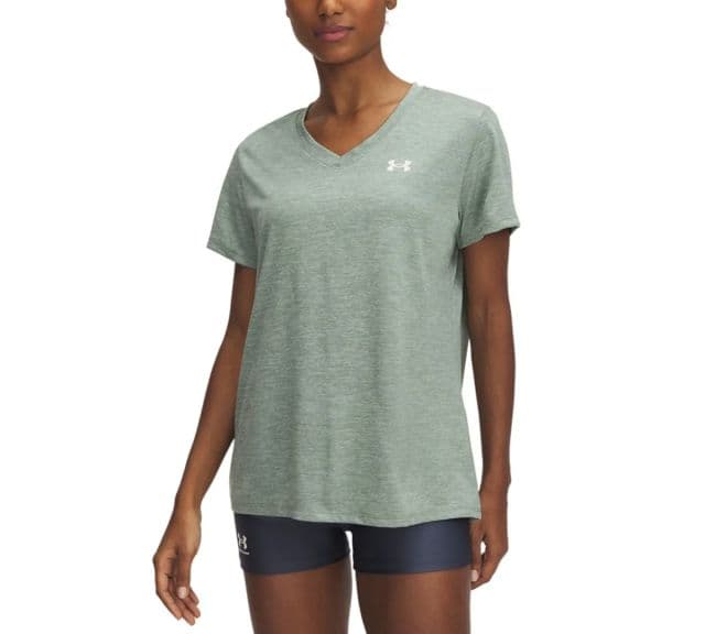 Under Armour Kadın Twist Tech V Yaka Kısa Kollu Tişört - Yeşil S
