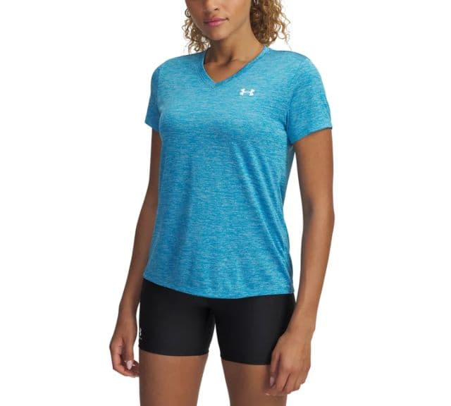 Under Armour Kadın Twist Tech V Yaka Kısa Kollu Tişört - Mavi S