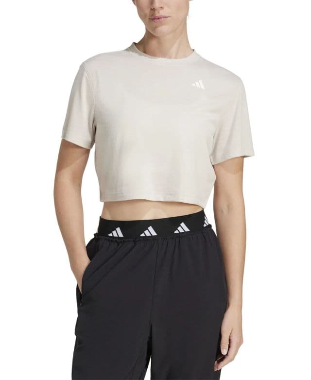 Adidas Kadın Train Essentials Boxy Antrenman Tişörtü - Krem XS