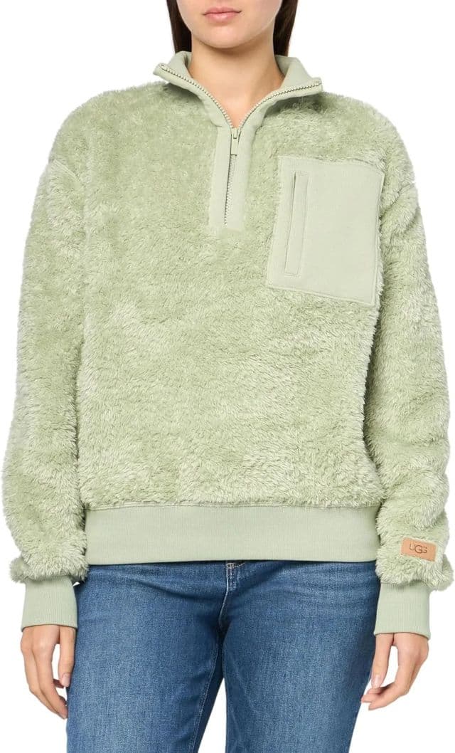 UGG Kadın Janeann Half Zip Polar - XL Grassland