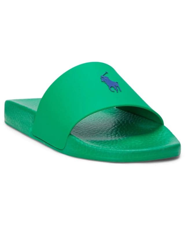 Polo Ralph Lauren Erkek Signature Pony Slayt Terlik - Yeşil 41