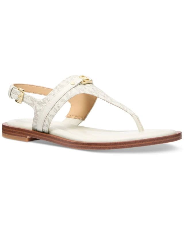 Michael Kors Mandy Logo Slingback Parmak Arası Terlik - Beyaz 40