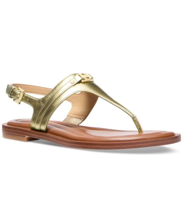 Michael Kors Mandy Logo Slingback Parmak Arası Terlik - Altın 42.5