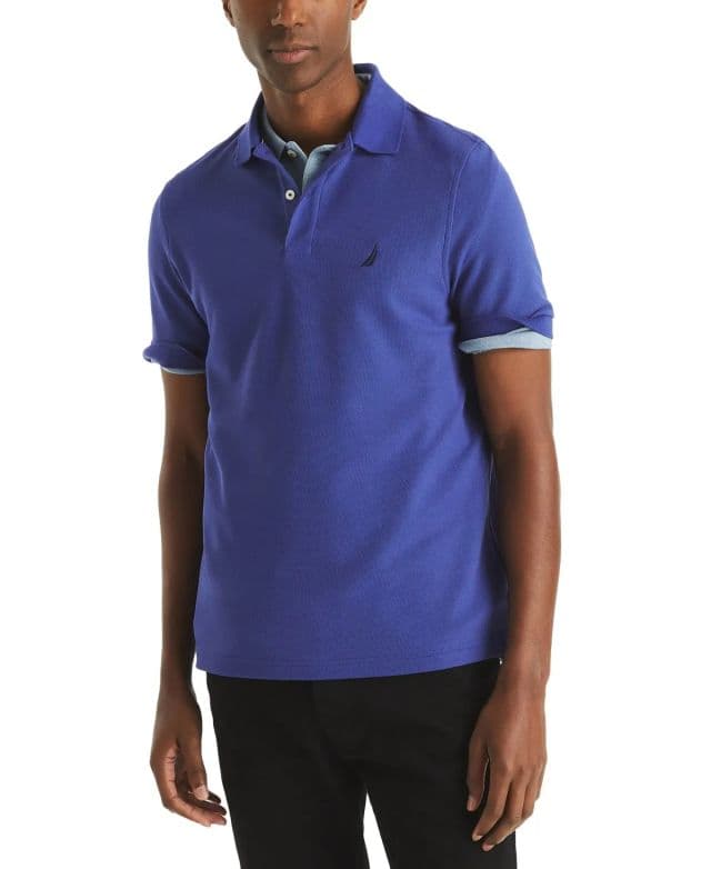 Nautica Erkek Klasik Fit Performance Deck Polo Tişört - Purple Blue M