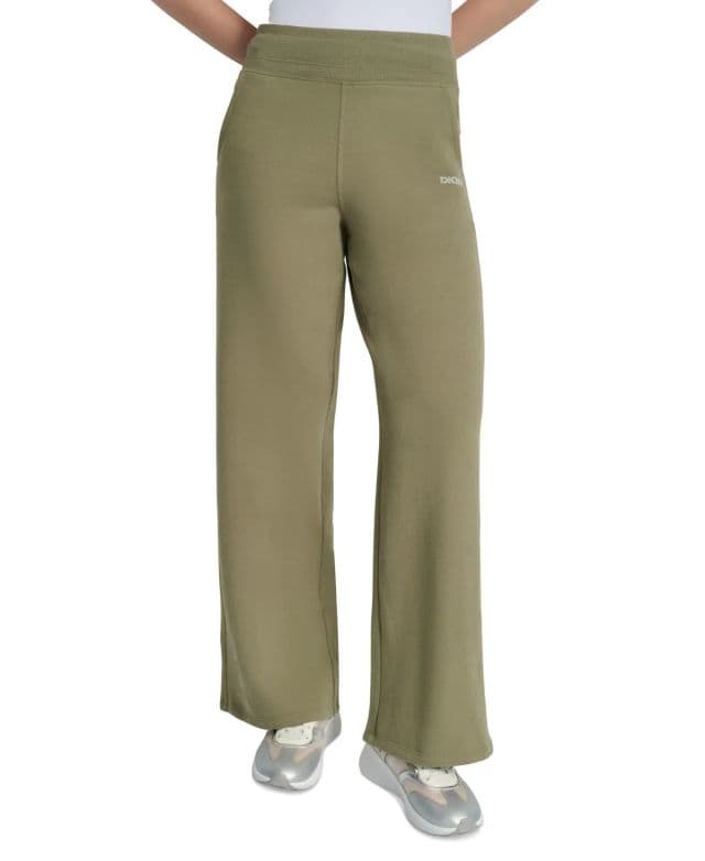 DKNY Sport Logolu Kadın Geniş Paça Pantolon - Utility Green M
