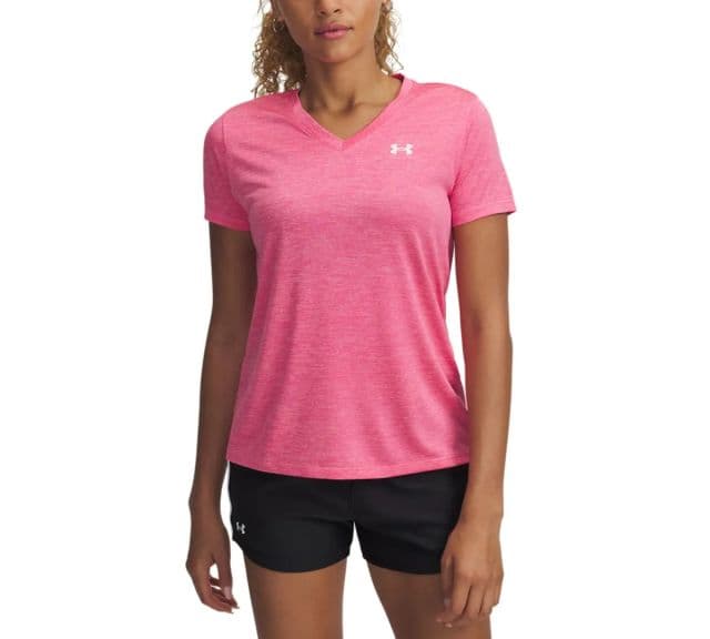 Under Armour Kadın Twist Tech V Yaka Kısa Kollu Tişört - Super Pink /  / White XS