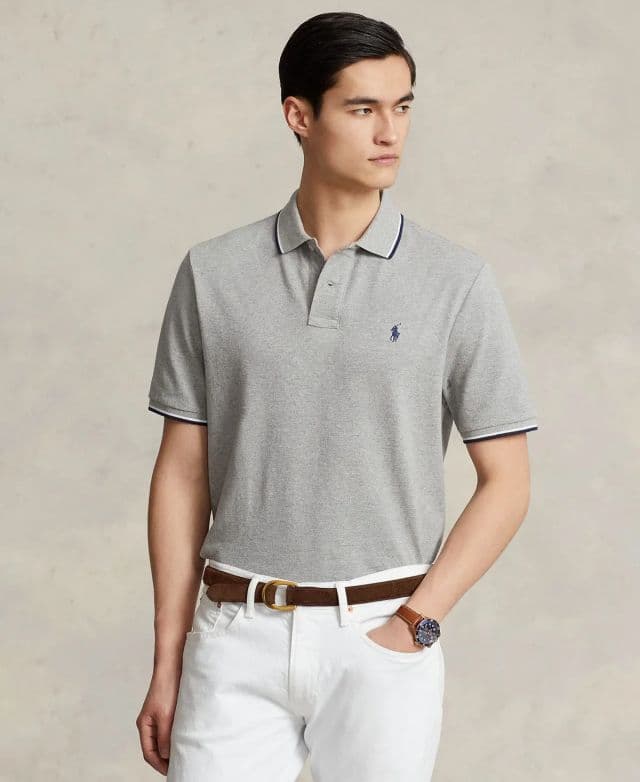 Polo Ralph Lauren Erkek Mesh Polo Tişört - Andover Heather S