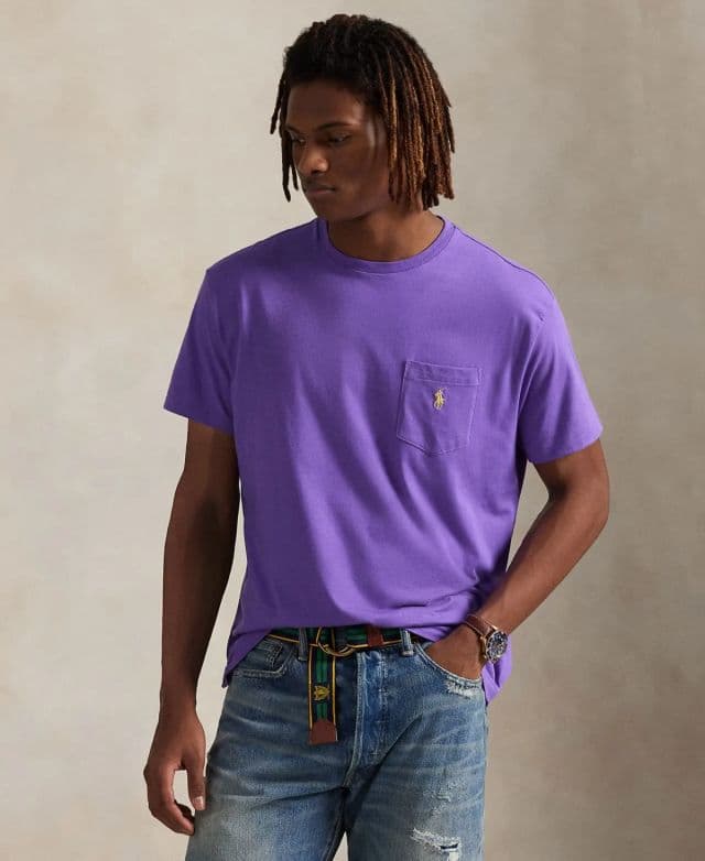 Polo Ralph Lauren Erkek Klasik Kesim Cepli Tişört - Spring Violet XL