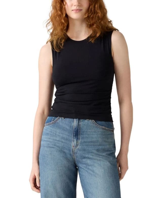 Levi's® Premium Kadın Kristal Büzgülü Kolsuz Üst - Siyah XL