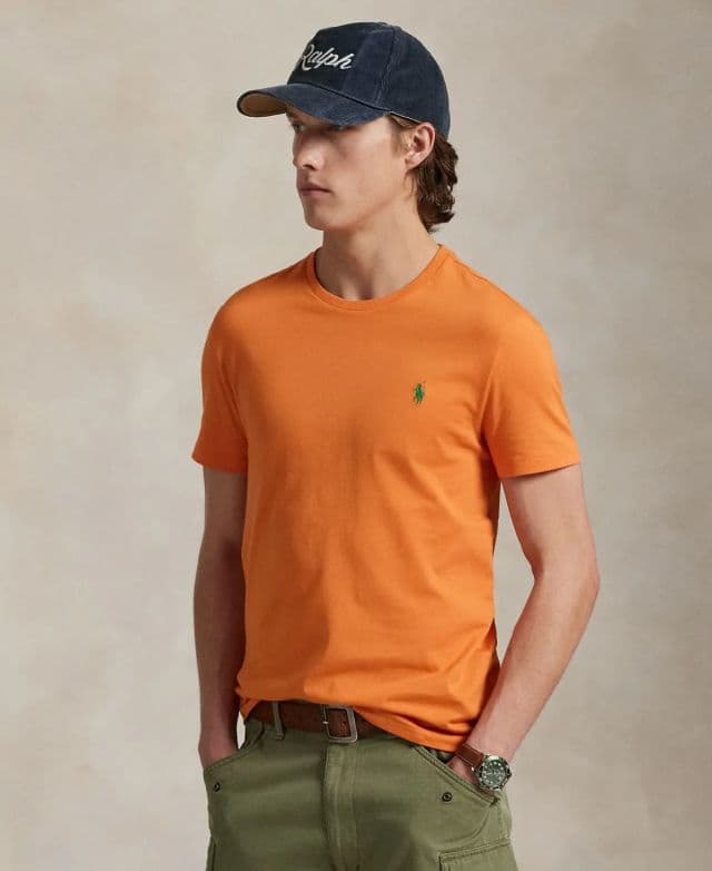 Polo Ralph Lauren Erkek Klasik Kesim Yuvarlak Yaka Tişört - Bedford Orange S