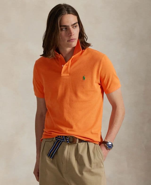Polo Ralph Lauren Erkek Klasik Fit Pamuklu Polo Tişört - Bedford Orange XS