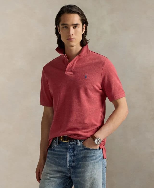 Polo Ralph Lauren Erkek Klasik Fit Pamuklu Polo Tişört - Carnelian Red Heather XS
