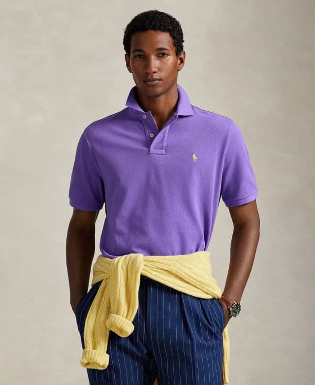 Polo Ralph Lauren Erkek Klasik Fit Mesh Polo Tişört - Spring Violet/c1367 XS
