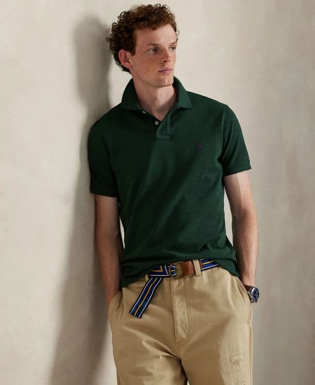 Polo Ralph Lauren Erkek Klasik Fit Pamuklu Polo Tişört - Scotch Pine Heather XS