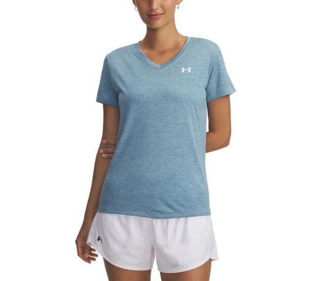 Under Armour Kadın Twist Tech V Yaka Kısa Kollu Tişört - Blue Calm /  / White XS