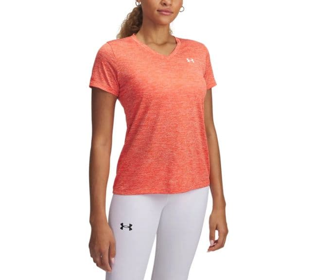 Under Armour Kadın Twist Tech V Yaka Kısa Kollu Tişört - Fire XS