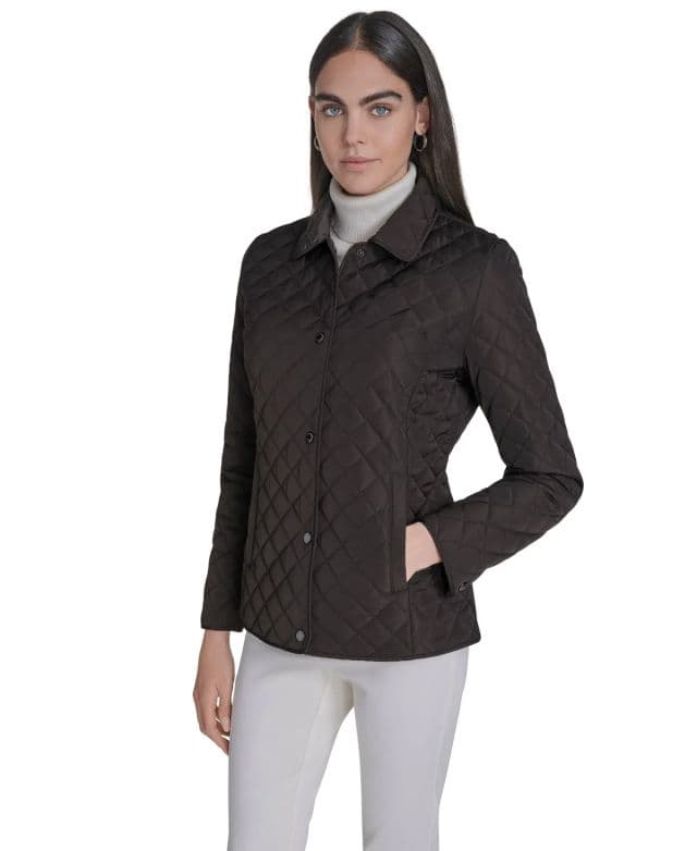 Calvin Klein - Kadın Yaka Detaylı Sıcak Tutucu Mont - XS Carob