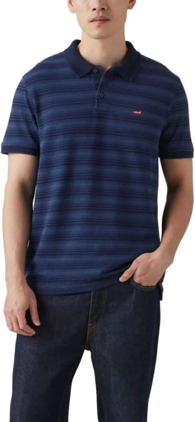 Levi's Housemark Erkek Polo Tişört - S Rayn Stripe Dark Indigo Pique