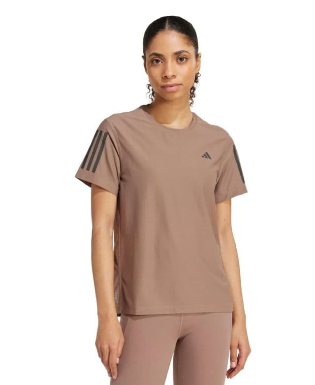 Adidas Kadın Own The Run Kısa Kollu Koşu Tişörtü - Trace Brown XS