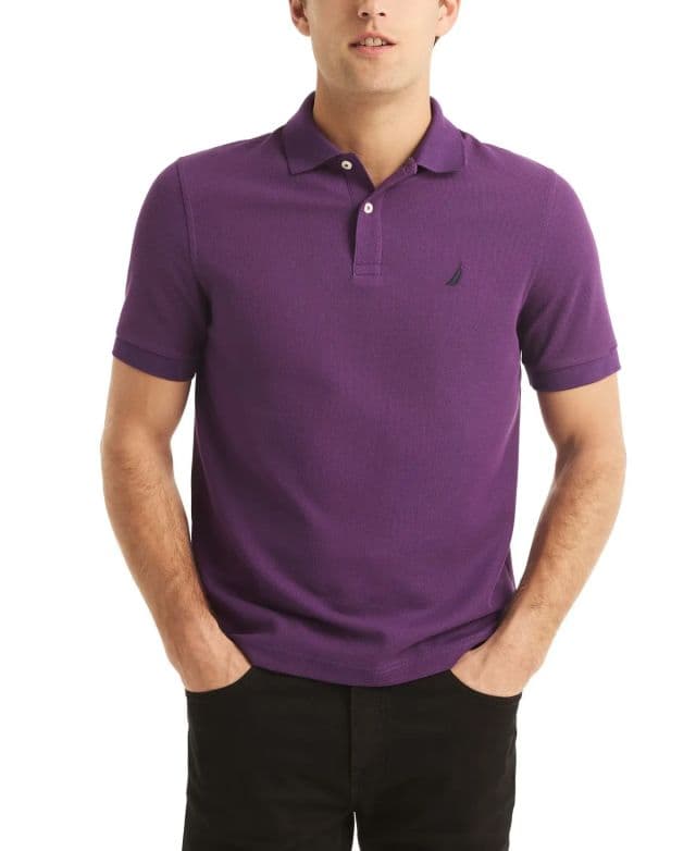 Nautica Erkek Klasik Fit Performance Deck Polo Tişört - Imperial Purple L