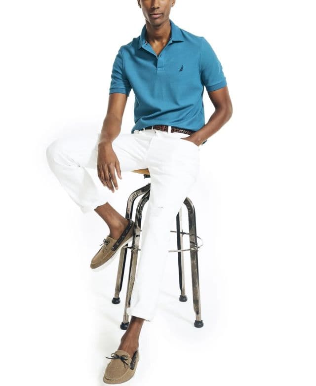 Nautica Erkek Klasik Fit Performance Deck Polo Tişört - Blue Coral S